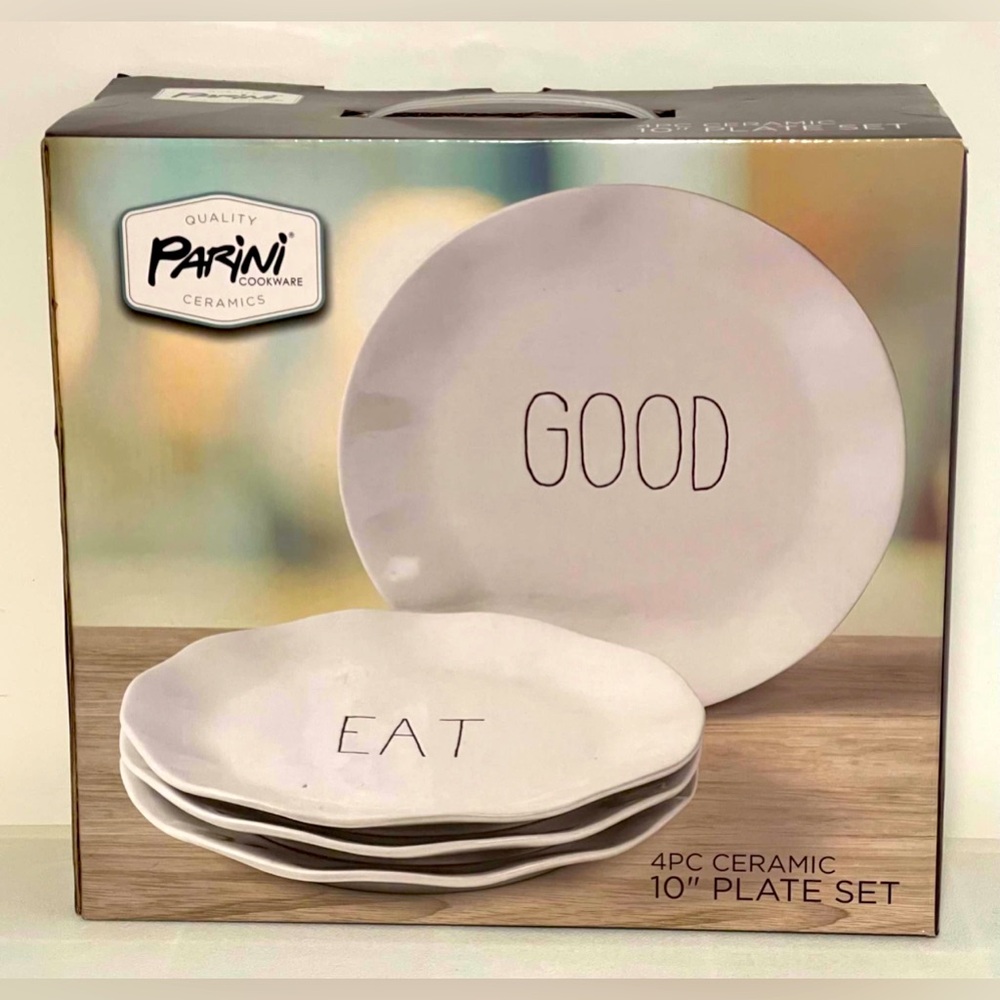 PARINI 4 pc Ceramic 10” Plate Set